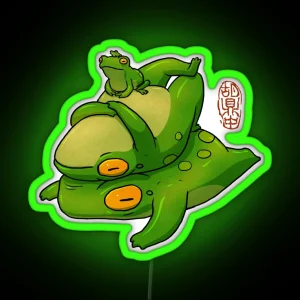 Cute Frog Stack Family RGB Neon Sign