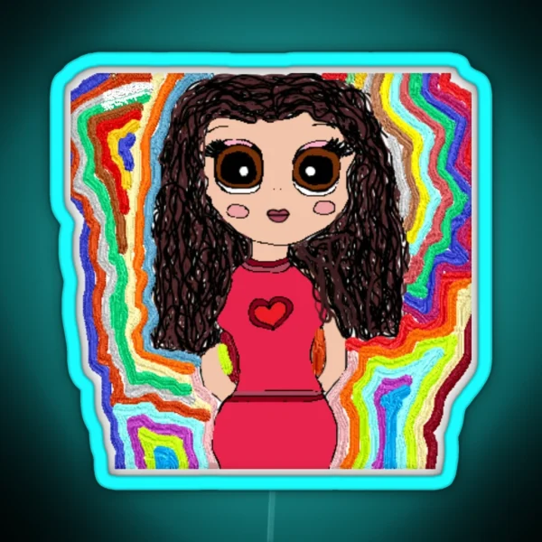 Cute Girl In Rainbow RGB Neon Sign
