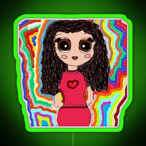Cute Girl In Rainbow RGB Neon Sign