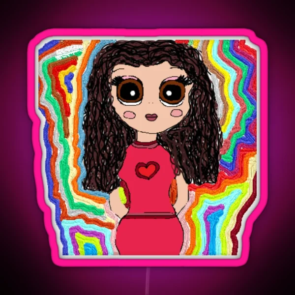 Cute Girl In Rainbow RGB Neon Sign
