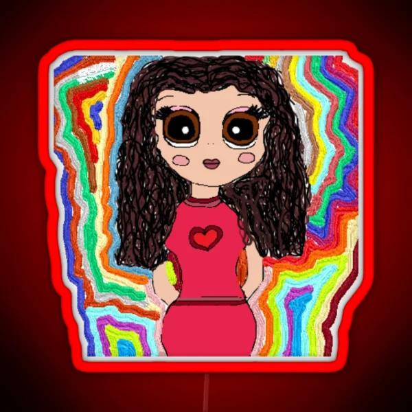 Cute Girl In Rainbow RGB Neon Sign