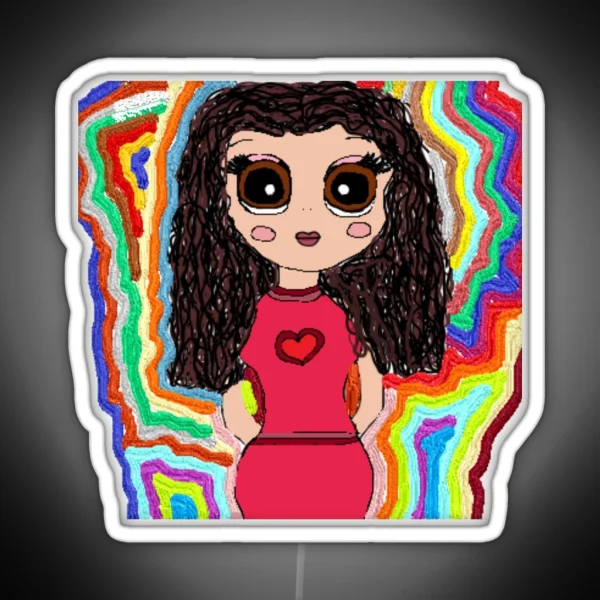 Cute Girl In Rainbow RGB Neon Sign