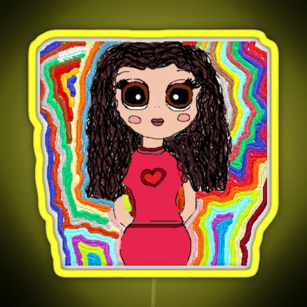 Cute Girl In Rainbow RGB Neon Sign