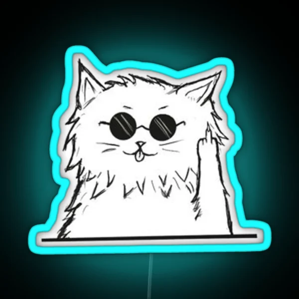 Cute Gojou Cat RGB Neon Sign