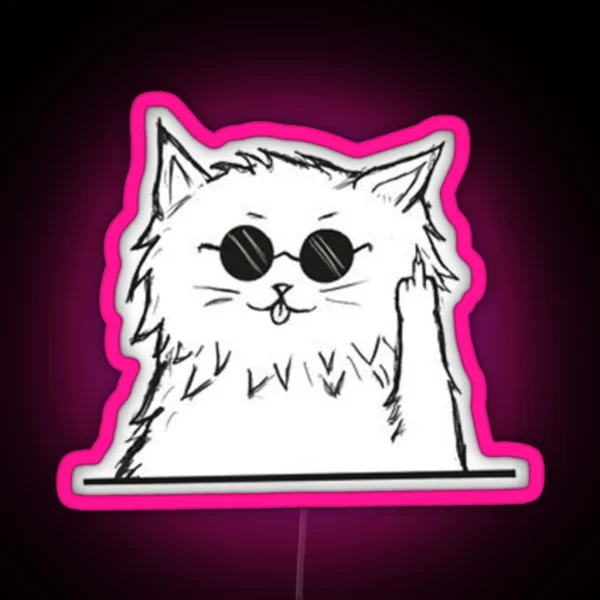 Cute Gojou Cat RGB Neon Sign