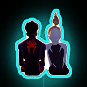 Cute Gwen Stacy And Miles Morales Across The Spider Verse Led RGB Neon Sign