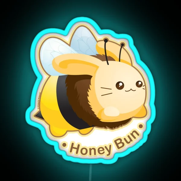 Cute Honey Bun Bunny RGB Neon Sign