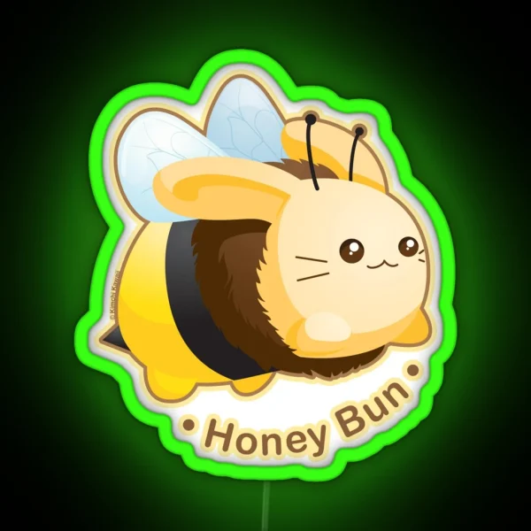 Cute Honey Bun Bunny RGB Neon Sign