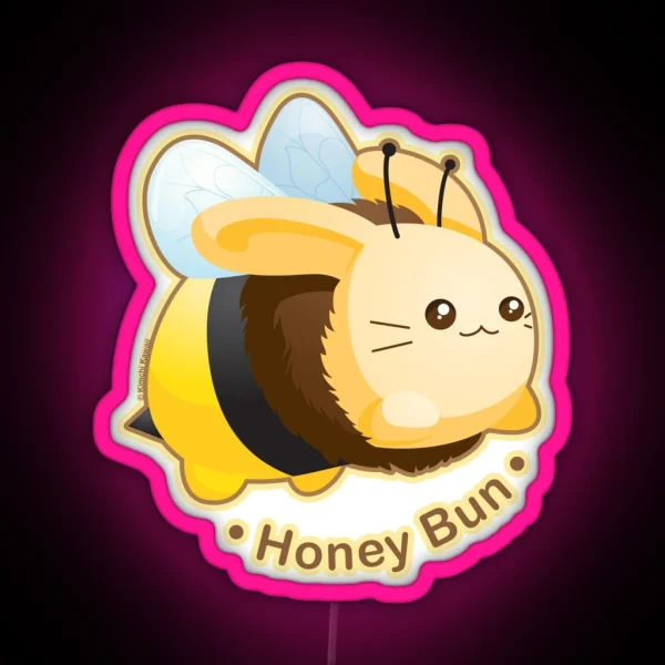 Cute Honey Bun Bunny RGB Neon Sign
