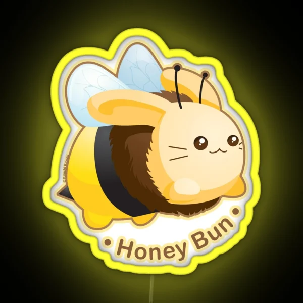 Cute Honey Bun Bunny RGB Neon Sign
