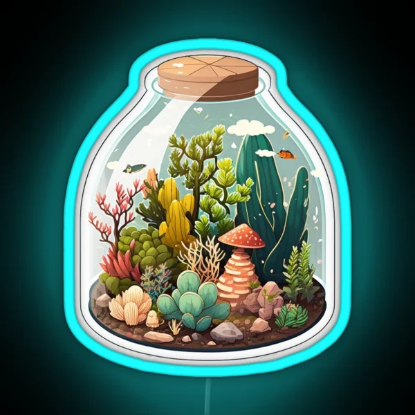 Cute Jar Terrarium RGB Neon Sign