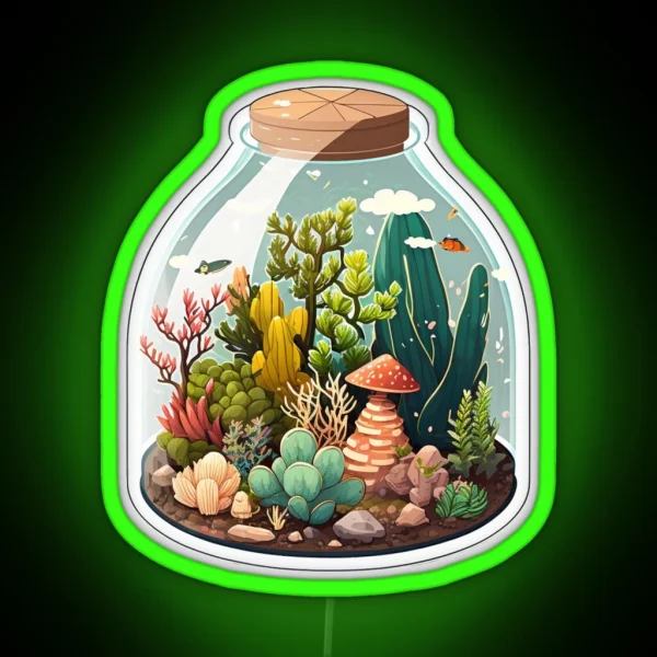 Cute Jar Terrarium RGB Neon Sign