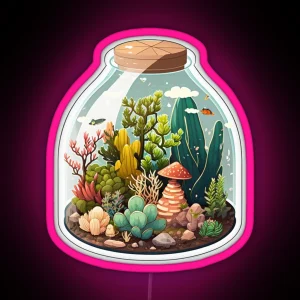 Cute Jar Terrarium RGB Neon Sign