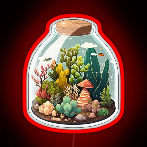 Cute Jar Terrarium RGB Neon Sign