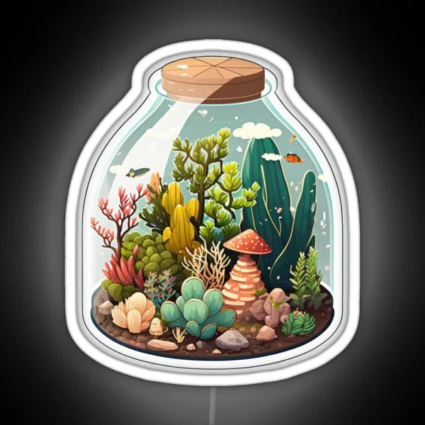 Cute Jar Terrarium RGB Neon Sign