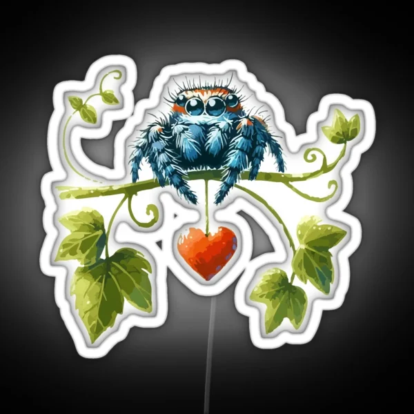 Cute Jumping Spider Of Love Valentines Day RGB Neon Sign