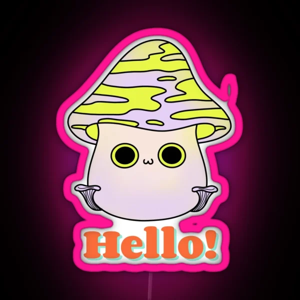 Cute Kawaii Fly Agaric Mushroom Cute Kawaii RGB Neon Sign