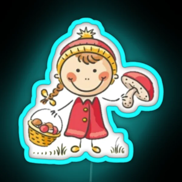 Cute Kawaii Fly Agaric RGB Neon Sign
