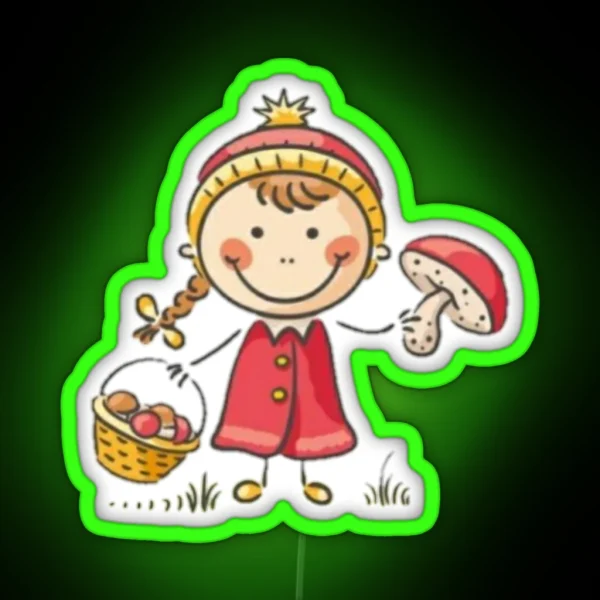 Cute Kawaii Fly Agaric RGB Neon Sign