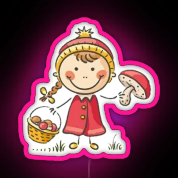 Cute Kawaii Fly Agaric RGB Neon Sign