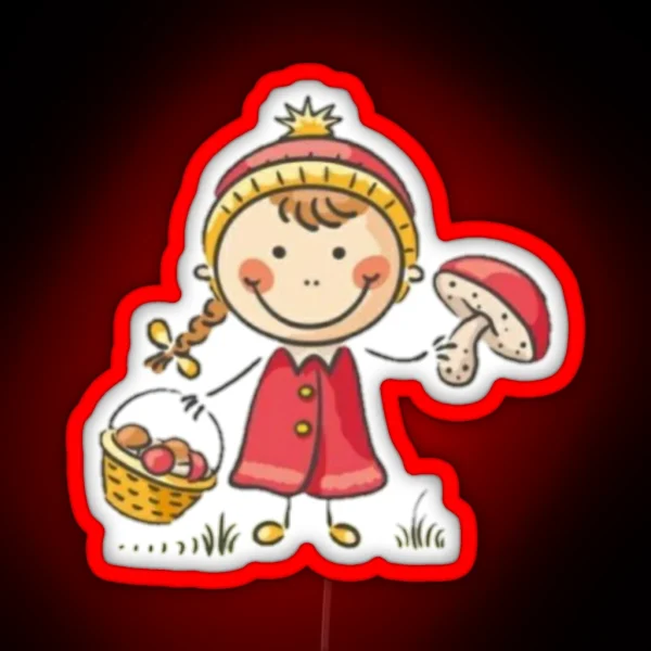 Cute Kawaii Fly Agaric RGB Neon Sign