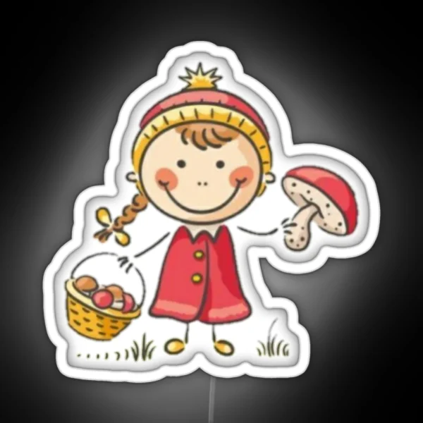 Cute Kawaii Fly Agaric RGB Neon Sign