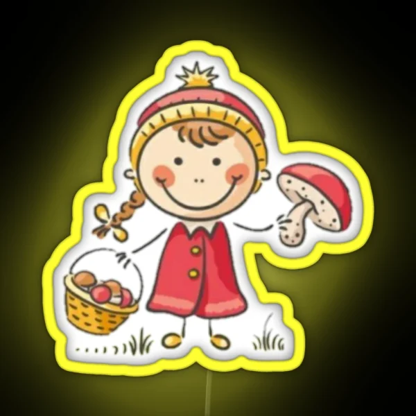 Cute Kawaii Fly Agaric RGB Neon Sign