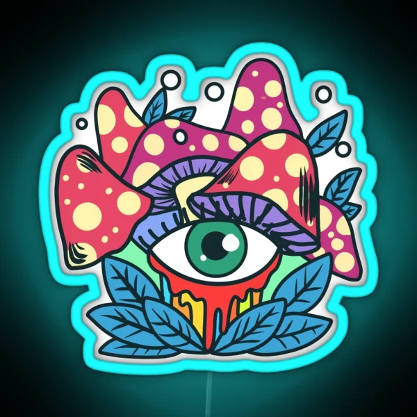 Cute Kawaii Fly Agaric RGB Neon Sign