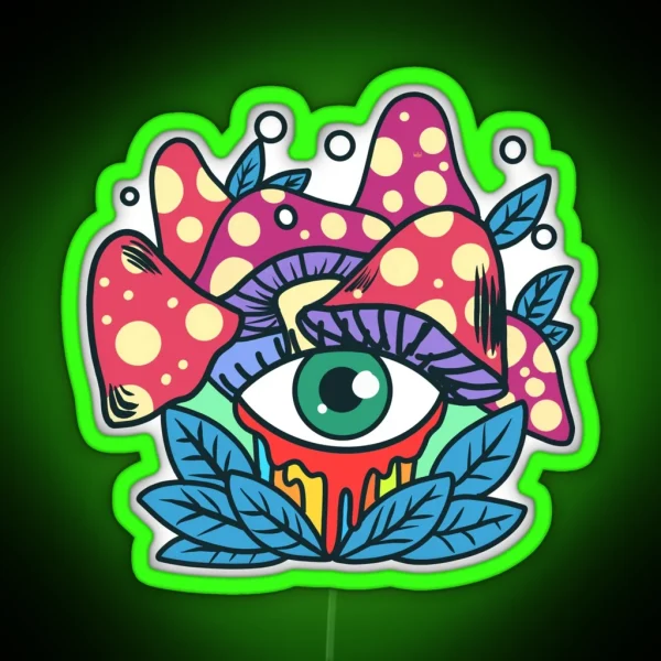 Cute Kawaii Fly Agaric RGB Neon Sign