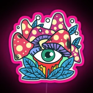 Cute Kawaii Fly Agaric RGB Neon Sign