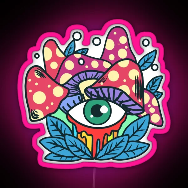 Cute Kawaii Fly Agaric RGB Neon Sign