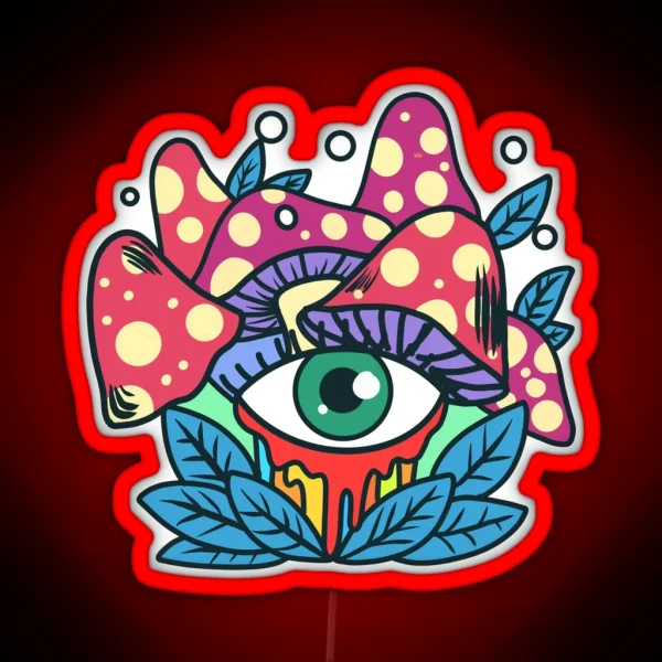 Cute Kawaii Fly Agaric RGB Neon Sign