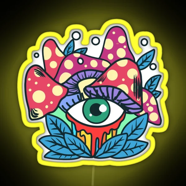 Cute Kawaii Fly Agaric RGB Neon Sign
