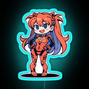 Cute Kawaii Mecha Pilot Anime Girl RGB Neon Sign