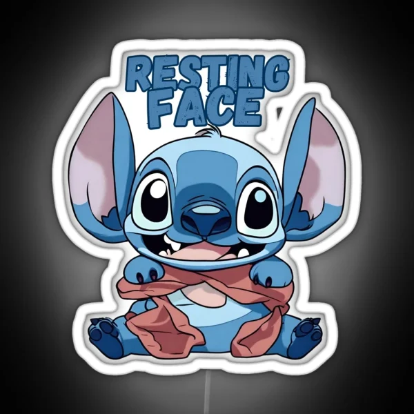 Cute Kawaii Stitch Resting Face RGB Neon Sign