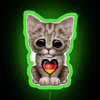 Cute Kitten Cat With German Flag Heart RGB Neon Sign - Image 4