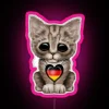 Cute Kitten Cat With German Flag Heart RGB Neon Sign - Image 6