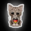 Cute Kitten Cat With German Flag Heart RGB Neon Sign