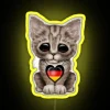 Cute Kitten Cat With German Flag Heart RGB Neon Sign - Image 5