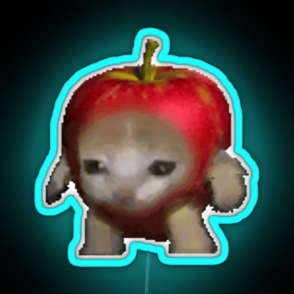 Cute Kitten In An Apple Meme Applecatrun RGB Neon Sign