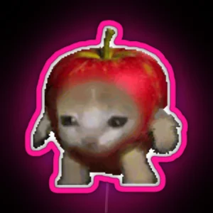 Cute Kitten In An Apple Meme Applecatrun RGB Neon Sign