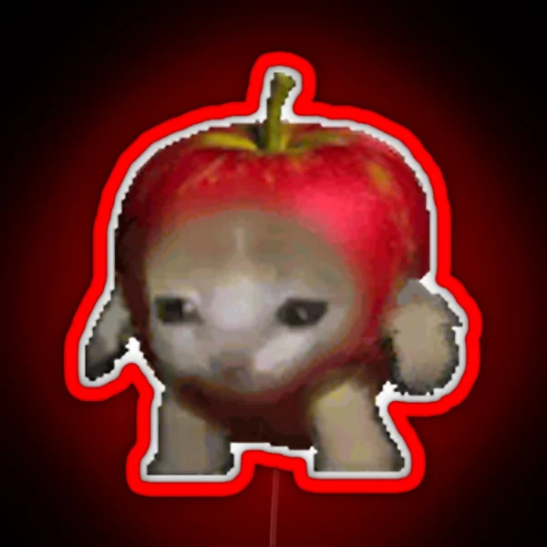 Cute Kitten In An Apple Meme Applecatrun RGB Neon Sign