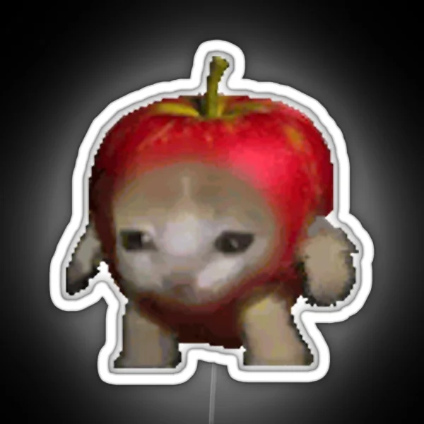 Cute Kitten In An Apple Meme Applecatrun RGB Neon Sign