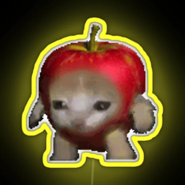 Cute Kitten In An Apple Meme Applecatrun RGB Neon Sign