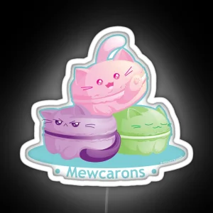 Cute Kitty Cat Macarons RGB Neon Sign