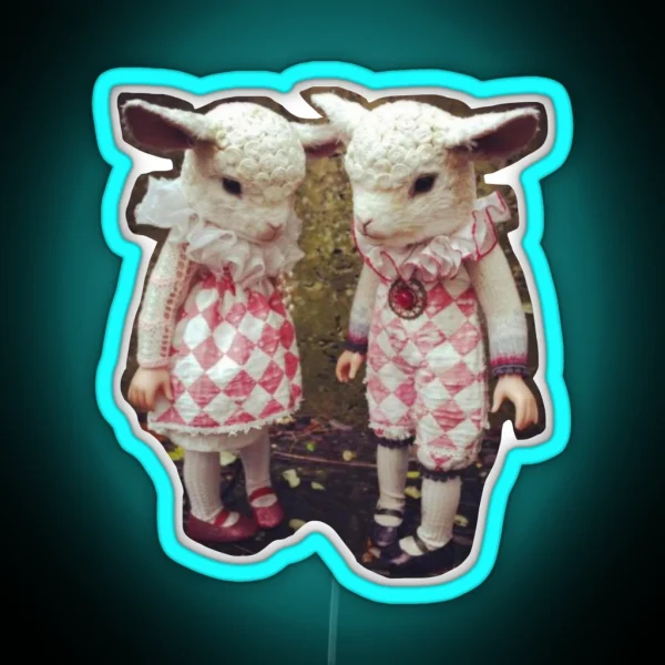 Cute Lambs RGB Neon Sign