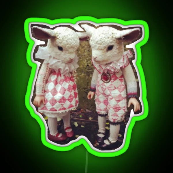 Cute Lambs RGB Neon Sign