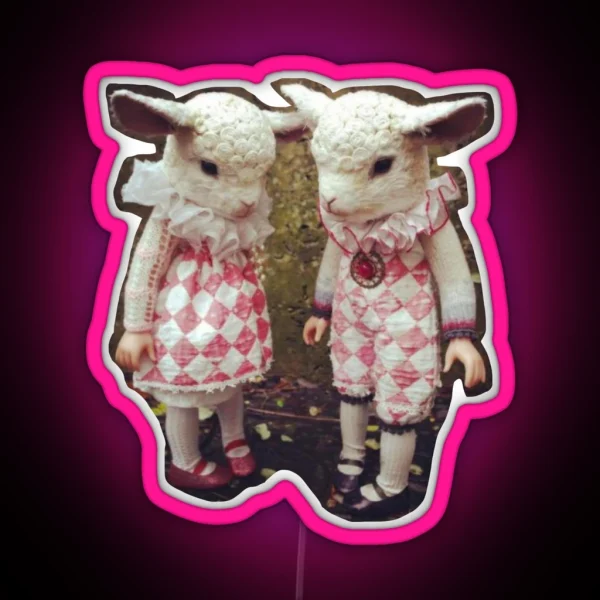 Cute Lambs RGB Neon Sign