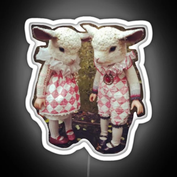 Cute Lambs RGB Neon Sign