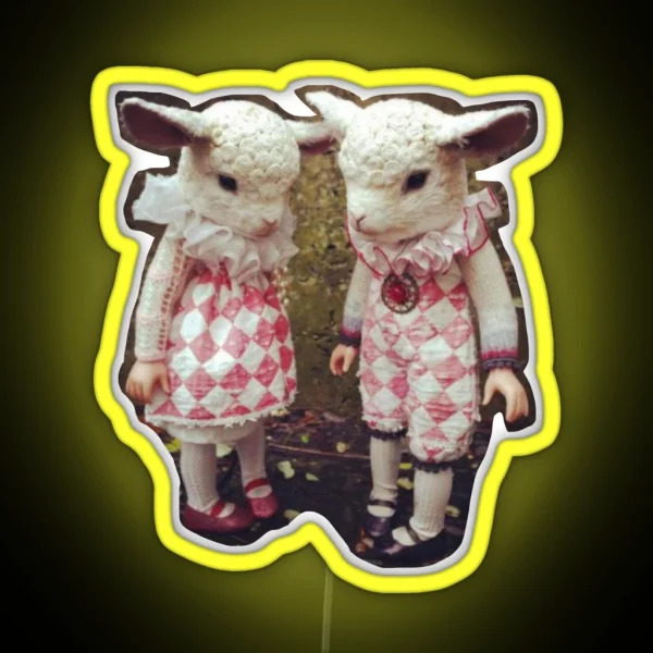 Cute Lambs RGB Neon Sign